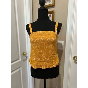 Torrid mustard and cream cami with adjustable straps